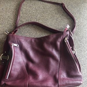 Italian leather maroon purse